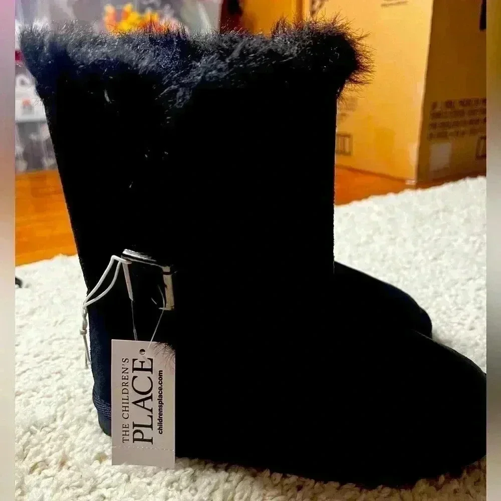 GIRLS CHILDREN’S PLACE BLACK BOOT SIZE 1 YOUTH NWT